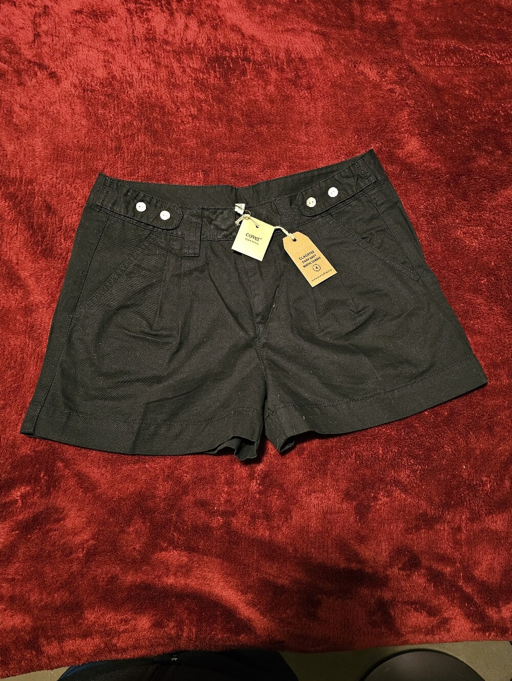 Covet Black Women's Button-Detail Bermuda Shorts